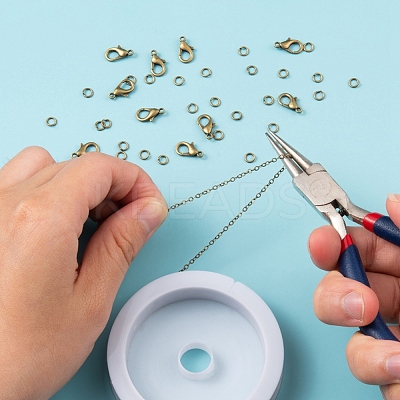 DIY 3m Brass Cable Chain Jewelry Making Kit DIY-YW0005-75AB-1