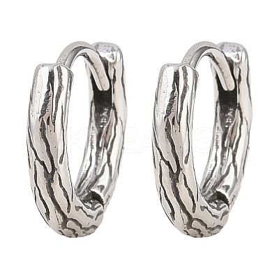 316 Surgical Stainless Textured Hoop Earrings EJEW-C160-10C-AS-1