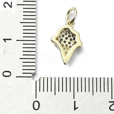 Brass Micro Pave Clear Cubic Zirconia Pendants KK-H475-24G-01-1