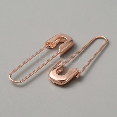 Exquisite Alloy Safety Pin Shape Hoop Earrings for Women EJEW-WH0001-17RG-1