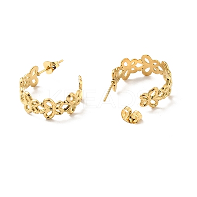 Ion Plating(IP) 304 Stainless Steel Butterfly Wrap Stud Earrings EJEW-A076-02G-1
