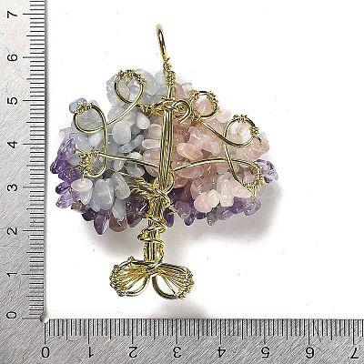Natural Mixed Gemstone Chip Big Pendants G-F763-06G-1