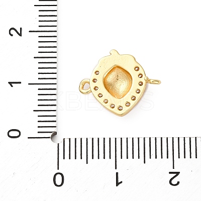 Brass Micro Pave Clear Cubic Zirconia Fruit Connector Charms KK-I276-15G-B01-1