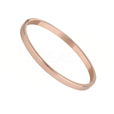 Ion Plating(IP) 304 Stainless Steel Bangles BJEW-E277-42A-RG-1