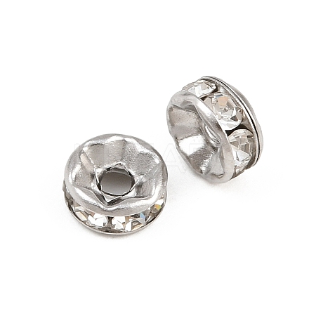 304 Stainless Steel Rhinestone Spacer Beads STAS-N133-02A-01P-1