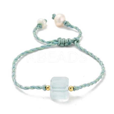Natural Aquamarine Bracelets BJEW-E098-02G-1