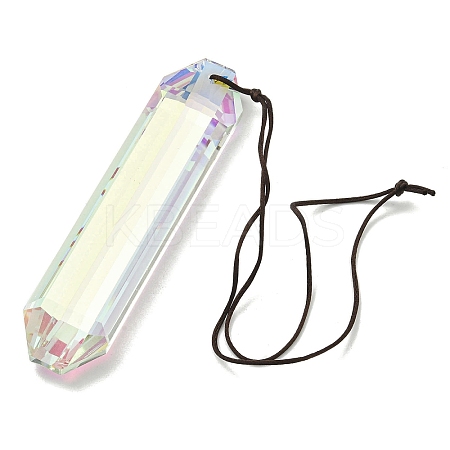 Glass Rectangle Hanging Suncatchers HJEW-P018-C01-1