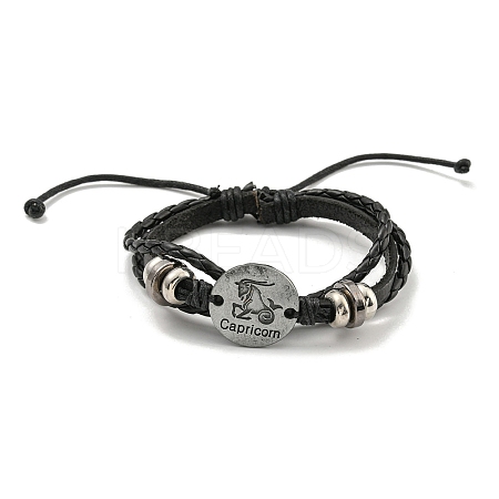 PU Imitation Leather Braided Cord Bracelets BJEW-P329-01A-AS-1