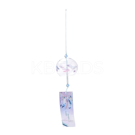 Japanese Wind Chimes Glass Wind Bells Handmade Pendants for Birthday Gift and Home Decors HJEW-WH0017-04-1
