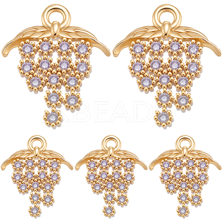 16Pcs Brass Micro Pave Cubic Zirconia Pendants KK-BBC0018-67-1