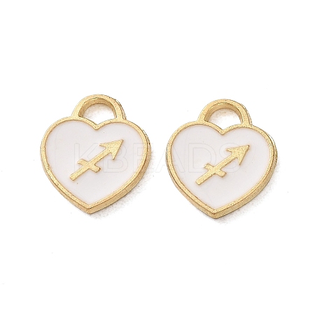 (Defective Closeout Sale: Enamel Yellowing) Golden Alloy Enamel Charms ENAM-XCP0001-47B-1