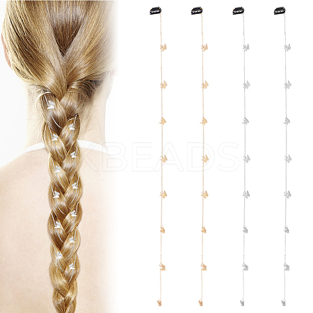 2 Pairs 2 Colors Iron Snap Hair Clips OHAR-HY0001-01-1