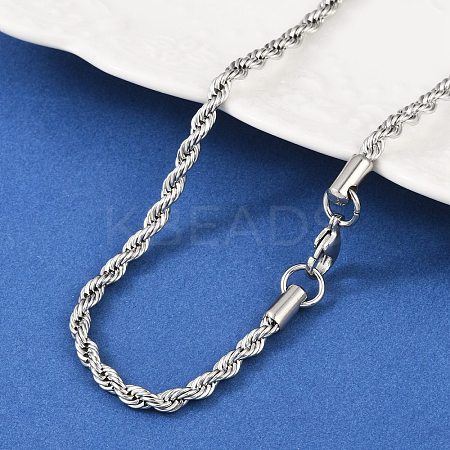 Tarnish Resistant 304 Stainless Steel Rope Chain Necklaces X-STAS-M174-013P-1