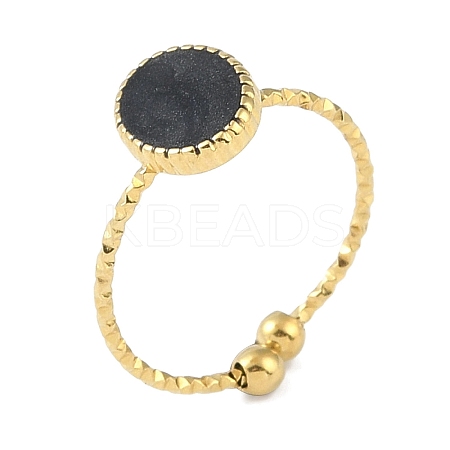 Ion Plating(IP) 304 Stainless Steel Enamel Oval Cuff Finger Rings RJEW-L107-071G-02-1