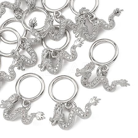 SHEGRACE Dragon Brass Micro Pave Clear Cubic Zirconia Toggle Clasps XGRQ58413-788P-1