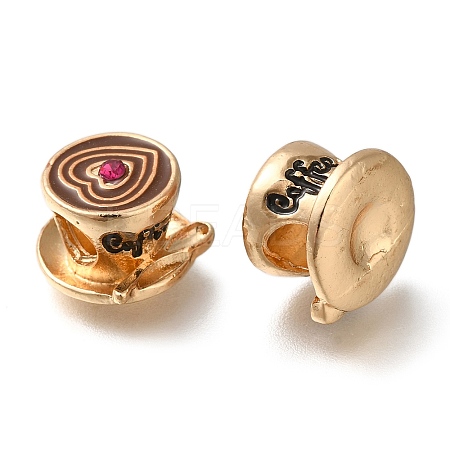 Rack Plating Alloy Enamel European Beads PALLOY-A009-23G-1