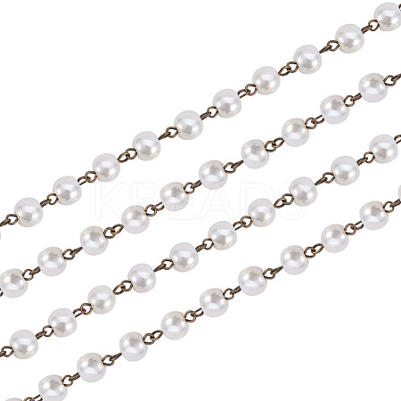 Handmade Glass Pearl Beads Chains AJEW-PH00489-02-1