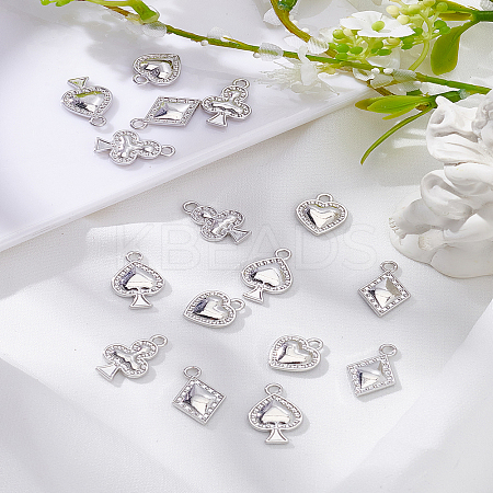 16Pcs 4 Styles Playing Card Theme Charm FIND-LP0005-93-1
