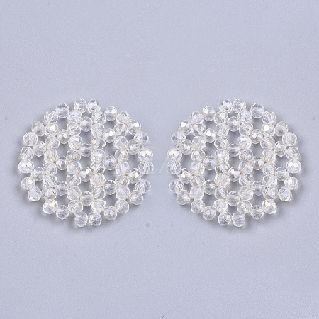 Plating Acrylic Woven Beads PACR-R247-01C-1