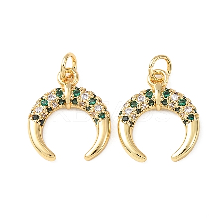 Brass Micro Pave Cubic Zirconia Pendants KK-C143-07G-1