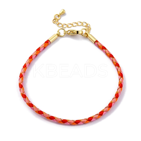 Polyester Cord Braided Bracelet Makings MAK-Z003-01G-33-1
