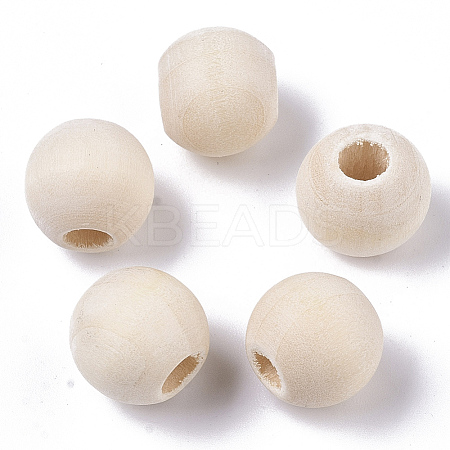 Unfinished Natural Wood European Beads WOOD-Q041-04E-1