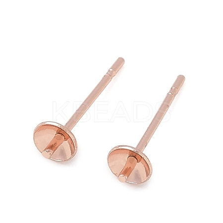Brass Stud Earring Findings KK-A300-29A-RG-1