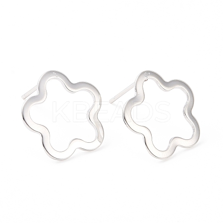 201 Stainless Steel Flower Stud Earring with 316 Stainless Steel Pin for Women STAS-K241-18S-1