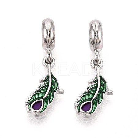 Rack Plating Alloy Enamel European Dangle Charms MPDL-N039-039-1