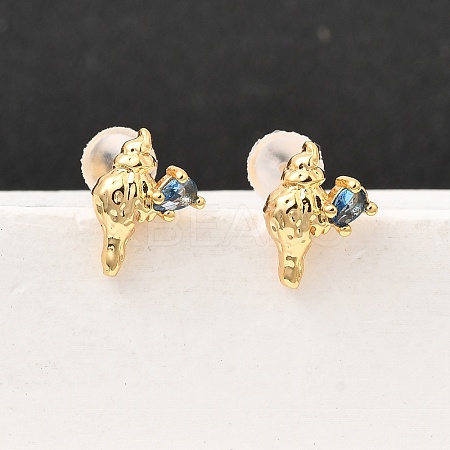 Brass Stud Earrings EJEW-C158-11B-G-1