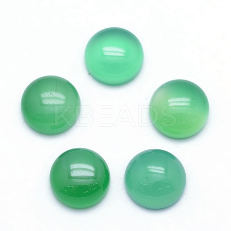 Natural Green Onyx Agate Cabochons G-P393-R04-10mm-1