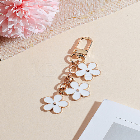 1Pc Flower Zinc Alloy Enamel Pendant Decorations HJEW-LP0001-69B-1