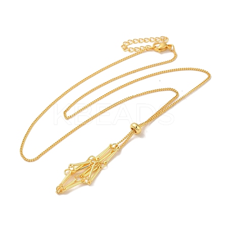 Rack Plating Brass Macrame Pouch Necklace Making for Gemstone Nuggets KK-M285-02C-G-1