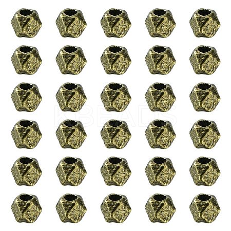 Polyhedron Tibetan Style Alloy Finding Beads FIND-YW0004-25AB-1