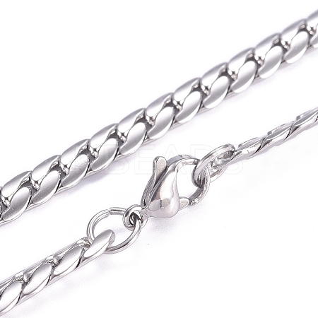 Non-Tarnish Men's 201 Stainless Steel Cuban Link Chain Necklaces LS-NJEW-G340-15P-1