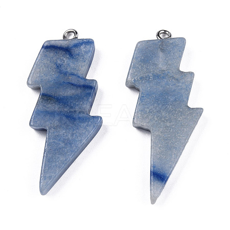 Dyed & Heated Natural Blue Aventurine Pendants G-N332-53-A05-1
