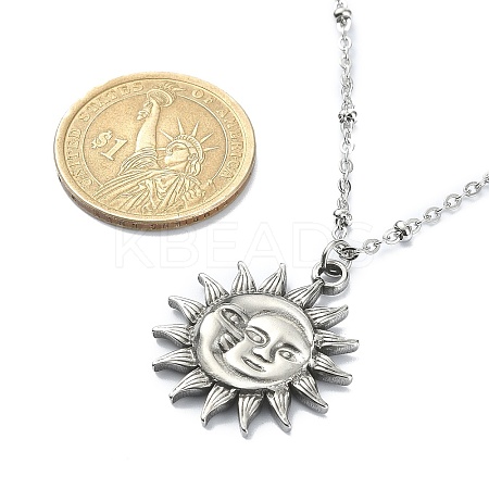 Non-Tarnish 304 Stainless Steel Pendant Necklace for Girl Women NJEW-JN04280-02-1