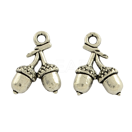 Tibetan Style Alloy Acorns Charms TIBEP-15963-AS-RS-1