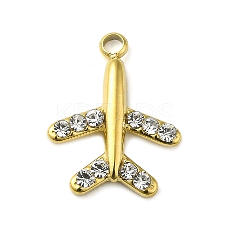 316 Surgical Stainless Steel Pendant with Rhinestone LS-STAS-H189-01B-G-1