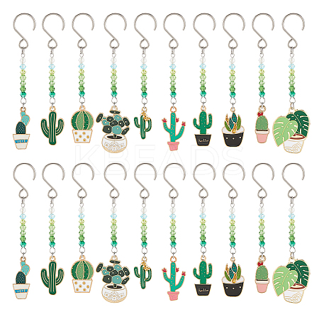 20Pcs 10 Styles Alloy Enamel Pendant Decorations HJEW-AB00271-1