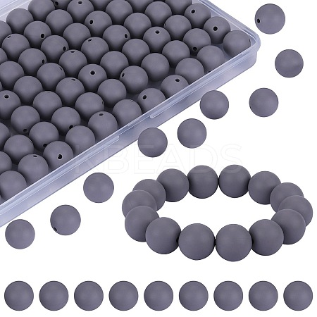 80Pcs Round Silicone Focal Beads SIL-SZ0001-24-22-1
