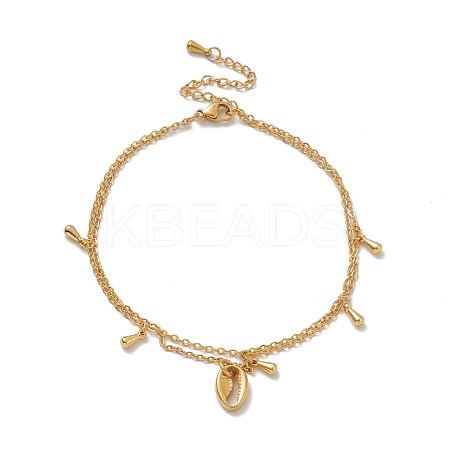 PVD Vacuum Plating 304 Stainless Steel Cable Chains Multi-strand Anklet AJEW-A036-12G-1