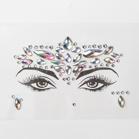 Acrylic Face Gems Stickers LS-MRMJ-F014-04-1