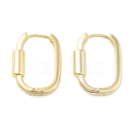 Brass Oval Hoop Earrings for Women LS-EJEW-F347-02G-01-1