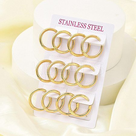 PVD Vacuum Plating 304 Stainless Steel Huggie Hoop Earrings for Women EJEW-F280-07I-G-1