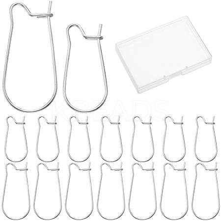 200Pcs 2 Size 304 Stainless Steel Hoop Earrings Findings STAS-CN0001-49-1