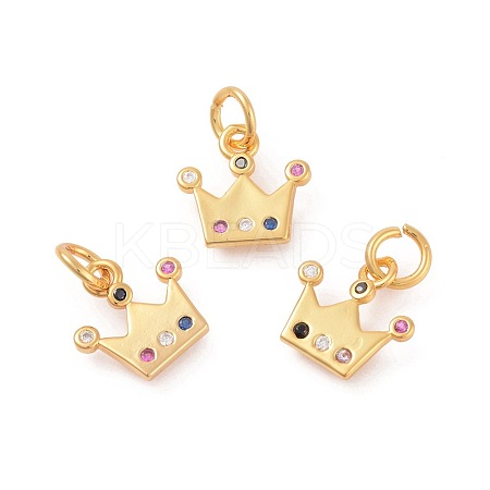 Brass Micro Pave Cubic Zirconia Charms ZIRC-F106-04G-1