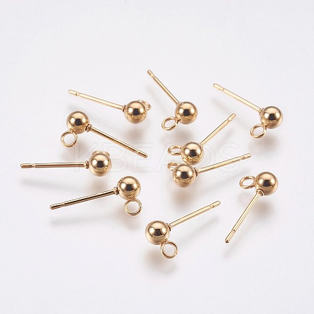 Ion Plating(IP) 304 Stainless Steel Ball Stud Earring Post STAS-H410-10G-1