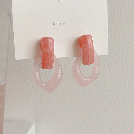 Oval Resin Dangle Stud Earrings FS-WGCF92D-04-1