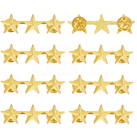 8Pcs Star Zinc Alloy Brooches JEWB-HY0001-40-1